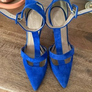 LAST CHANCE J.Crew Blue Suede Heels size 7